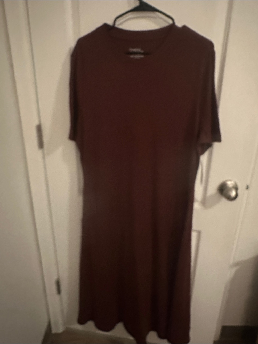 Time and Tru Brown Short Sleeve Midi Dress